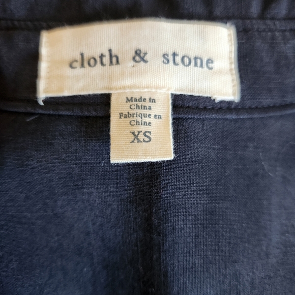 Cloth & Stone Women's SZ XS Black Long Sleeve Drawstring Button Pockets Jumpsuit - Picture 12 of 12